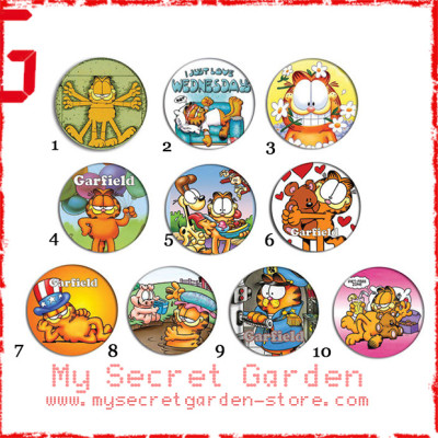Garfield - Pinback Button Badge Set ( or Hair Ties / 4.4 cm Badge / Magnet / Keychain Set )